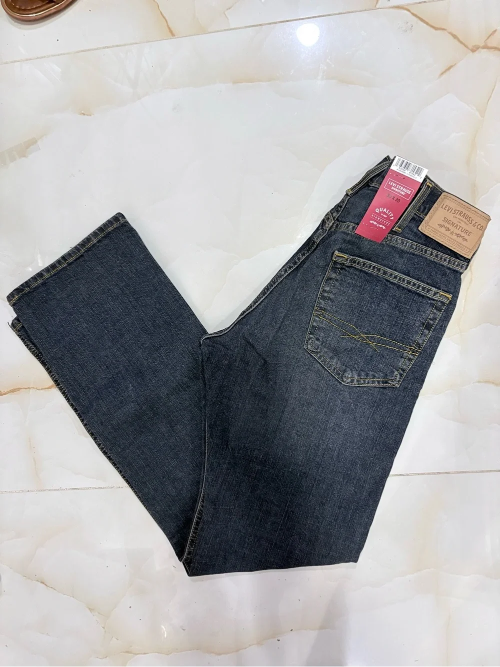 Levi Strauss Signature Bootcut Dark Indigo Straight-Leg Jeans Mens Size 30X30